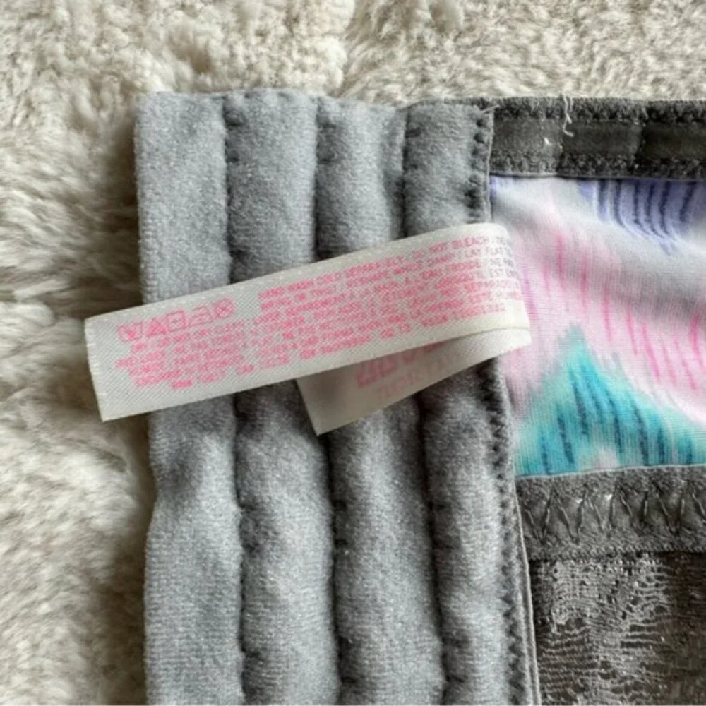 Victoria's Secret PINK | Gray & Rainbow Chevron Strapless Bustier | Size 34D